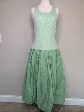 NWOT Free People Drops of Venus Mint Green Ribbed Midi Dress